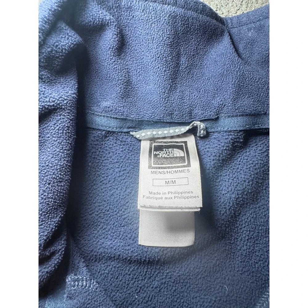 The North Face Mens TKA 100 Quarter Zip Fleece Pullover Navy Blue Medium
